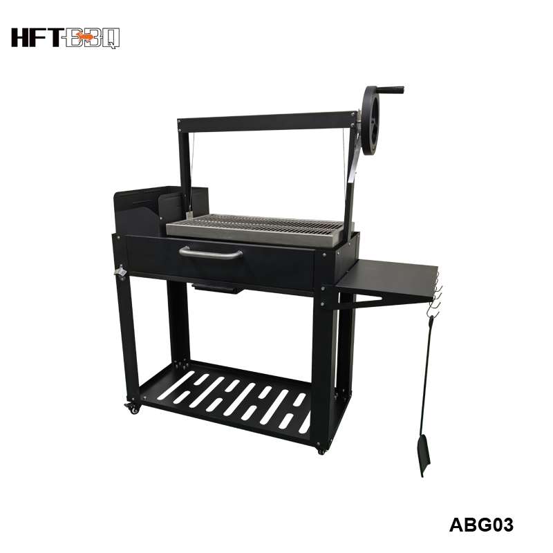 Luxurious Steel BBQ Grill with Refractory Bricks Touch Control Auto Ignition Adjustable Height-For 5+ People