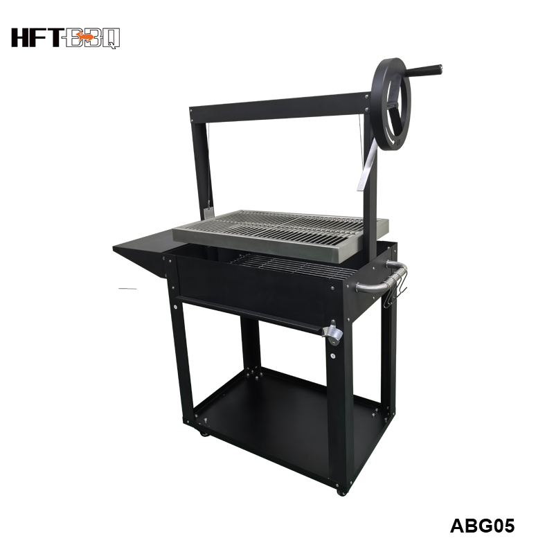 Argentinian Style Charcoal Grill-Outdoor Kitchens & Home Use Steel Construction Luxurious Design Adjustable Height BBQ Grill