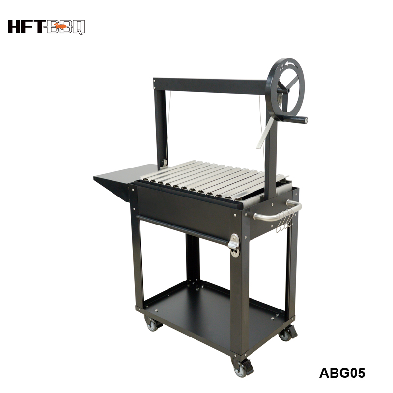 High Grade Argentine BBQ Grill with Removable V Shape Cooking Surface Auto Ignition & Adjustable Height-Home Outdoor Use